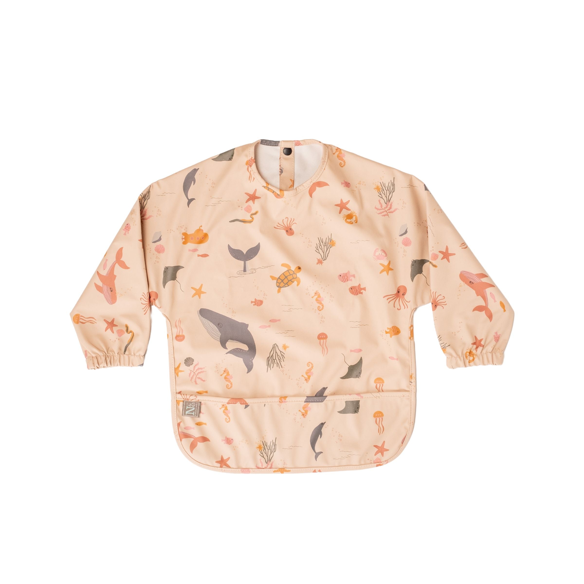 Long Sleeve Baby Bib With Wide Food Catcher