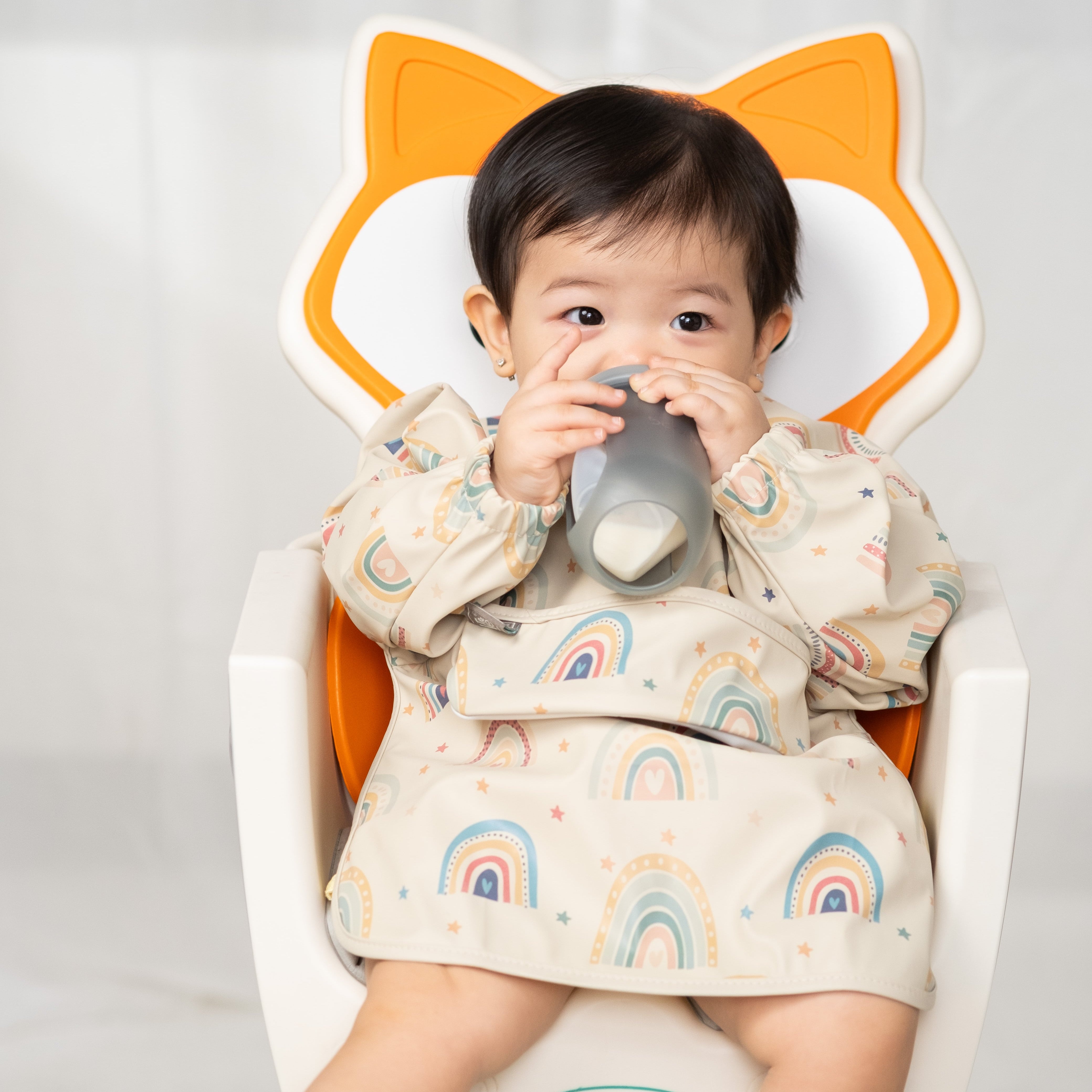 Long Sleeve Baby Bib With Small Food Catcher
